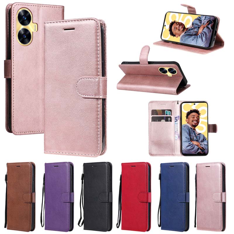 Wallet Case For Realme C67 C65 C63 C61 C55 C53 C51 C35 C33 C31 C30 4G C25 C21Y C20 C17 C15 C12 C11 C3 C2 GT 6 GT6 5G Phone Cover