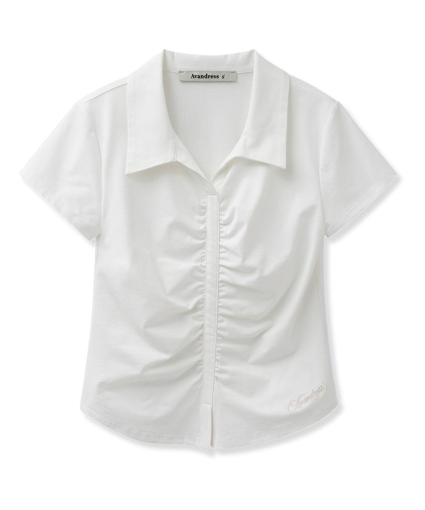 AVANDRESS Bellin Sorona Collar Shirring Tee_3 Colors