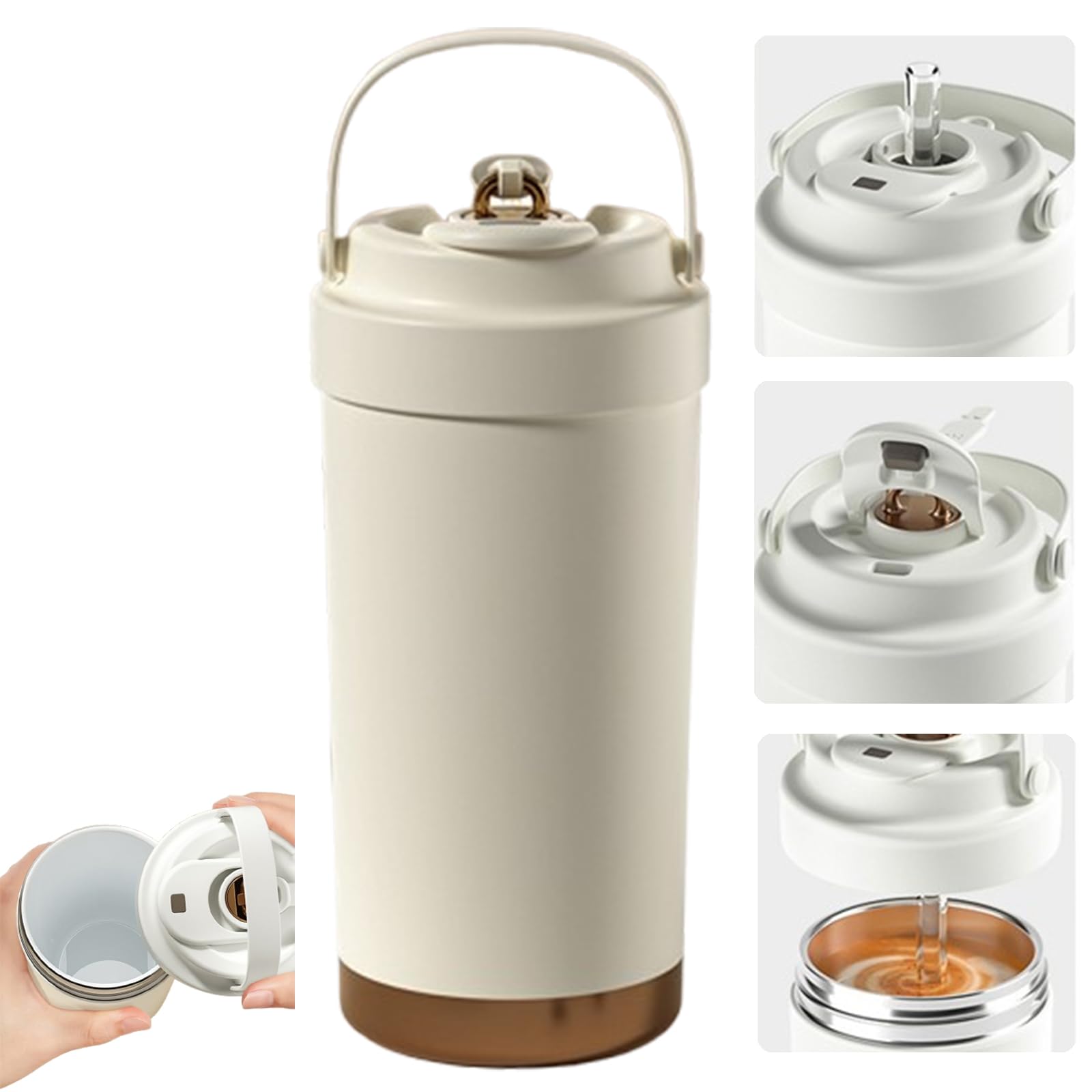 

Ceramic Insulated and Cold Water 500ml Ceramic Vacuum with Portable Coffee Large Capacity Thermos with Perfect for Outdoor White Tumbler, Bottle, белый