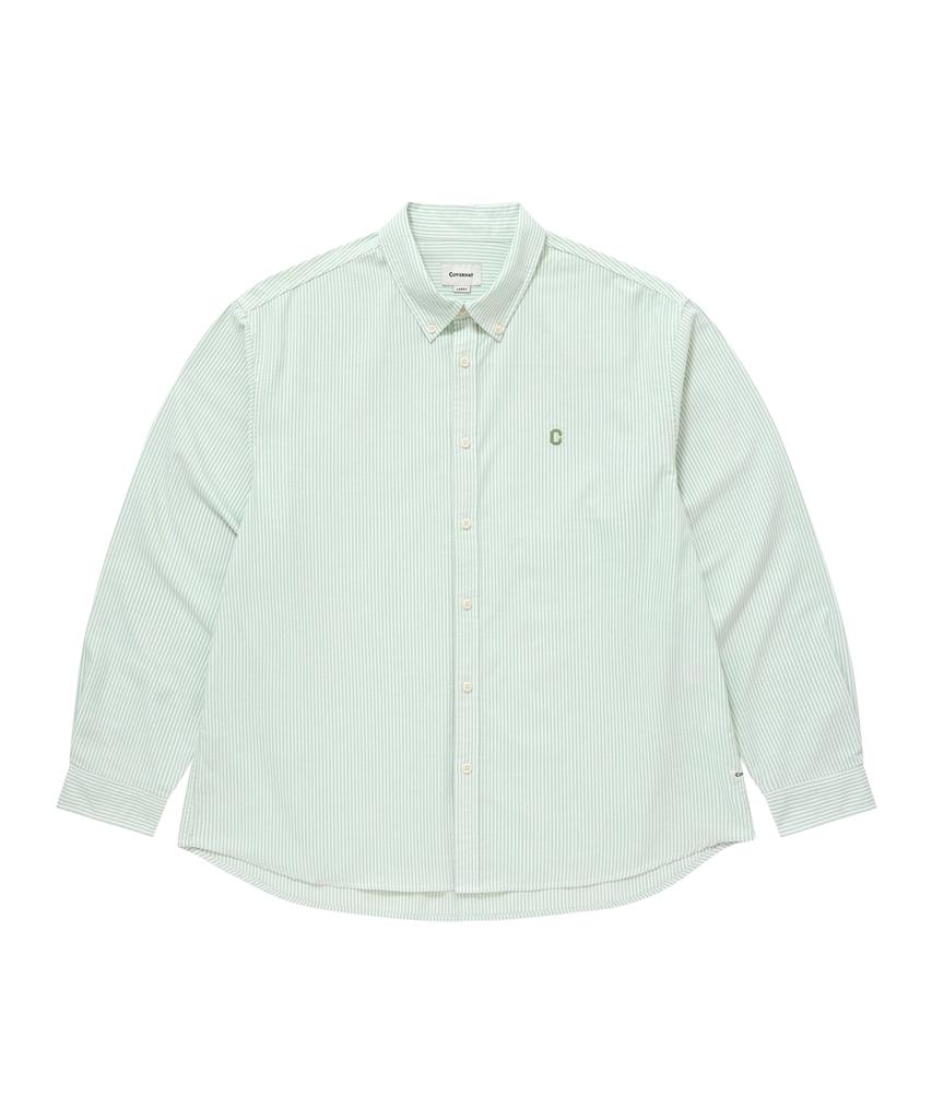 COVERNAT Coolmax® C Logo Oxford-Streifenhemd Grün