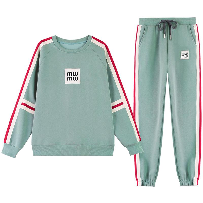 Khmer Women's Warm Sports Suit: Autumn/Winter Plush Hoodie & Sweatpants Two-Piece Set