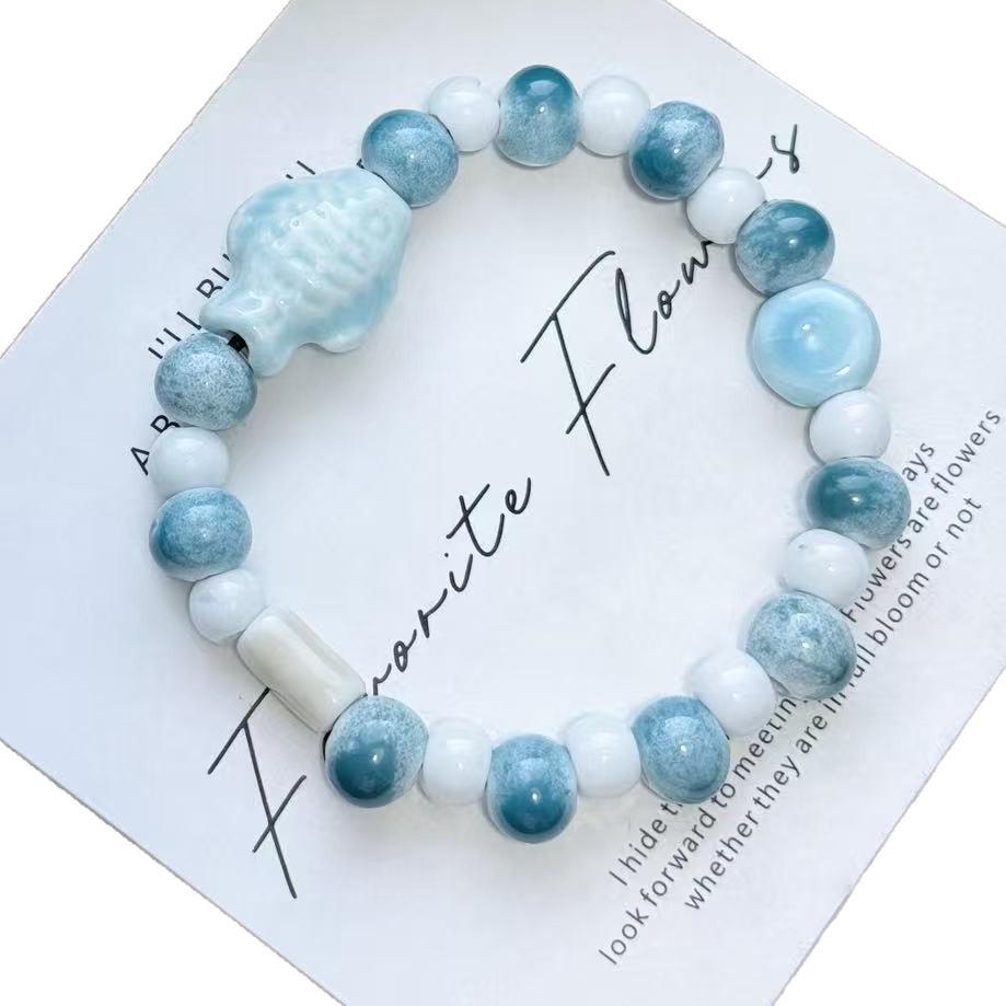 Jingdezhen Handmade Fish Beaded Adjustable Ceramic Bracelet - Ins Style Accessories