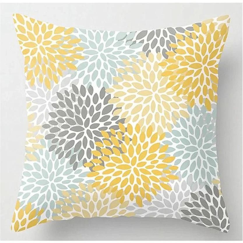 Home Decor Golden Leaf & Wave Pattern Pillow Covers Pattern Cushion Cover Suitable for Sofa Bedroom Car Pillow Cover