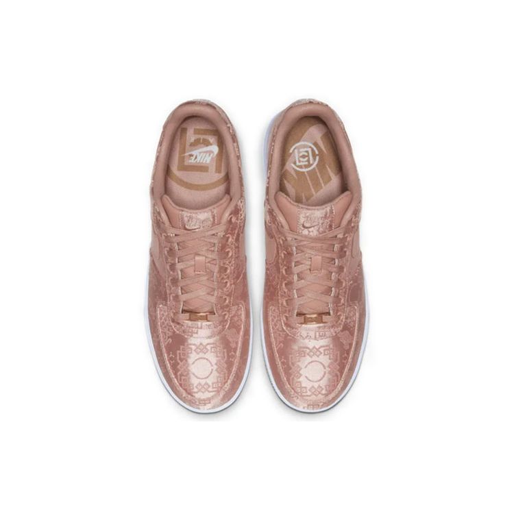 CLOT x Nike Air Force 1 Low Premium Růžové zlato Hedvábné Unisex Tenisky Růžové Bílé Žvýkačkové-Světle hnědé CJ5290-600