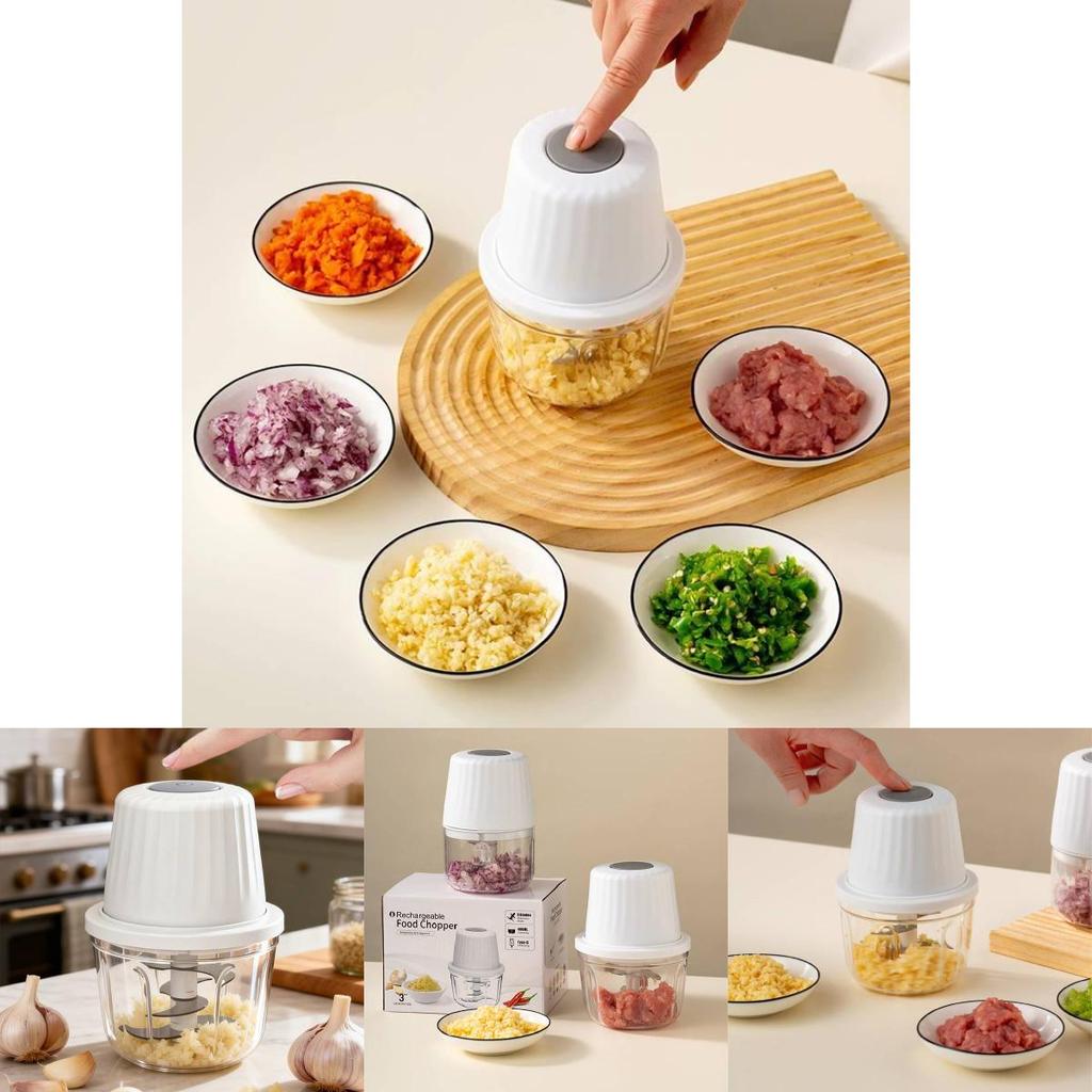 Electric Garlic Crusher With Usb Rechargeable Compact Mini Food Processor For Home Cooking
