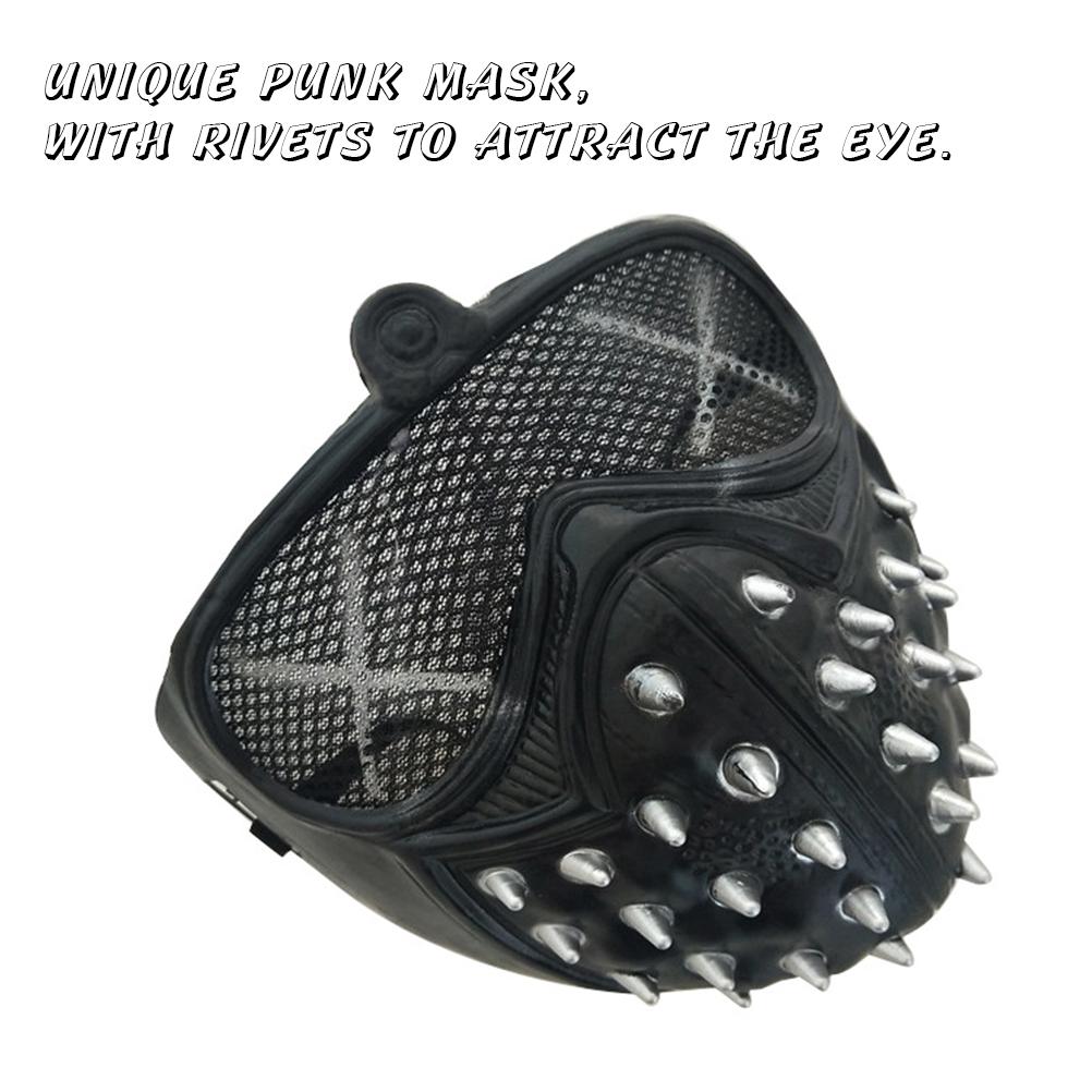 Steampunk Rivet Mask Scary Horror Half Face Mask for Masquerade Halloween Party Cosplay Costume Prop