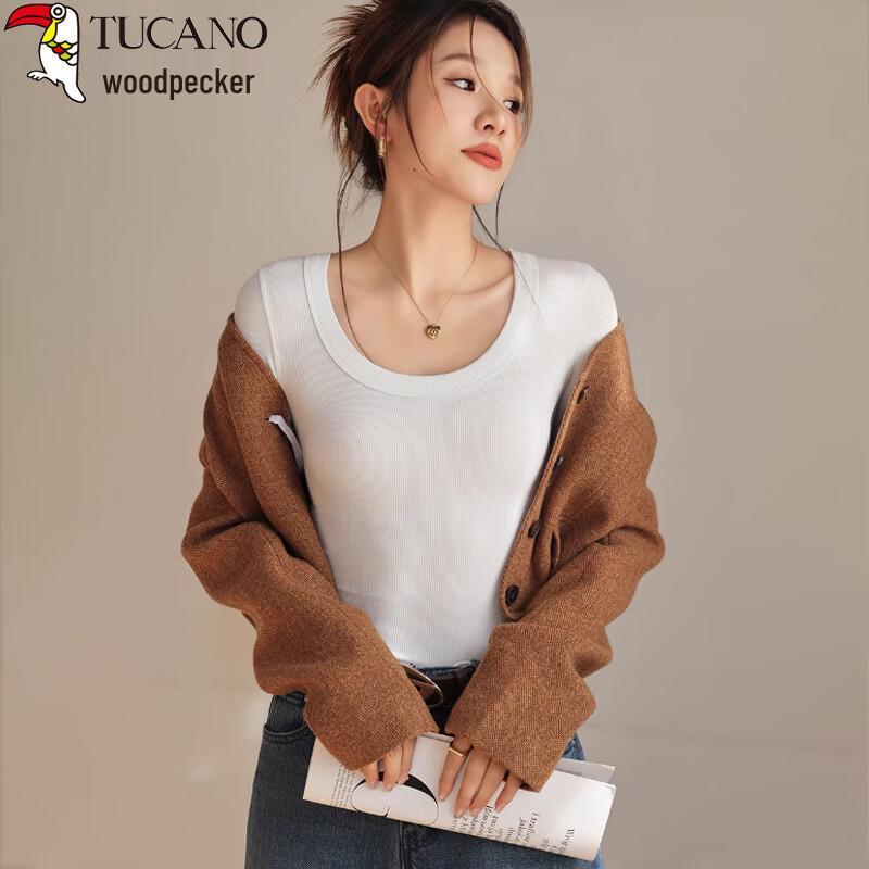 Woodpecker Women s Slim Fit Ribbed Round Neck Long Sleeve Base Layer T-Shirt S