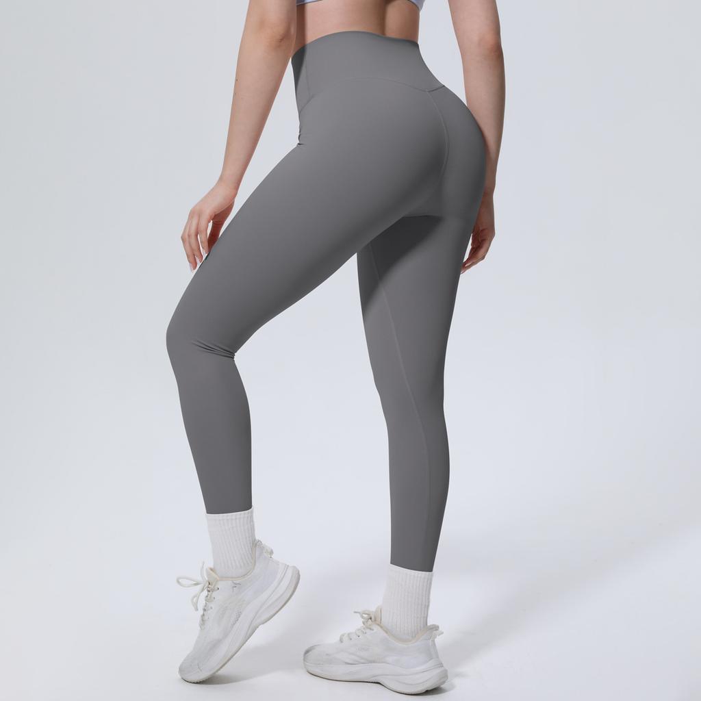 Leggings de course et d'entraînement taille haute, moulants; leggings de fitness push-up; leggings de yoga sexy, moulants, de couleur unie pour le Pilates