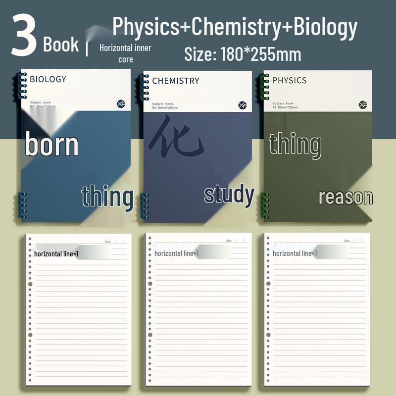 Thickened Loose-Leaf 5-Subject Notebooks for Students: Removable Pages & Error Correction Section