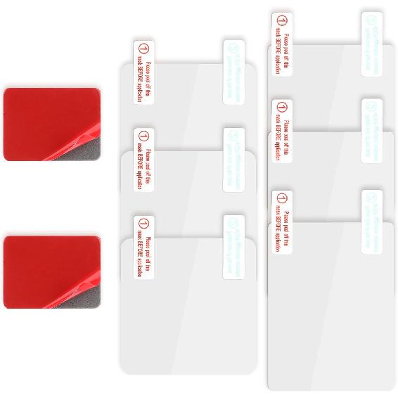 8Pcs Sticker Shield for Windshields, Clear Electrostatic Stickers Double-Sided Adhesive Pad Static Cling Window Film for Dash Cam Mounting