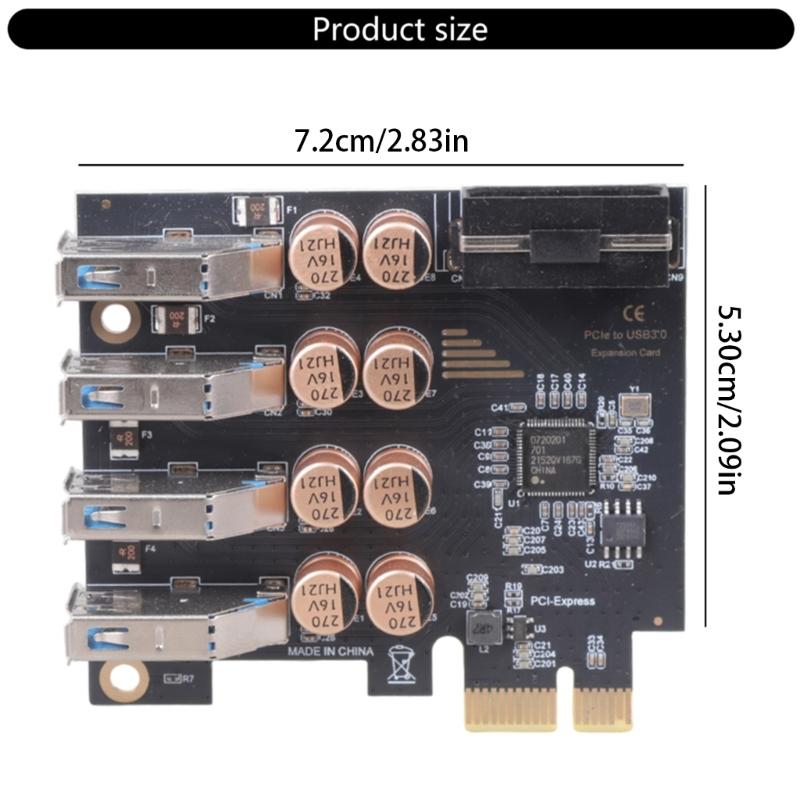 Practical PCIe to 4 Port USB 4Pin Card Adapter Card Desktop USB PCIE USB 3.2 Expansion Card for Desktop Motherboard