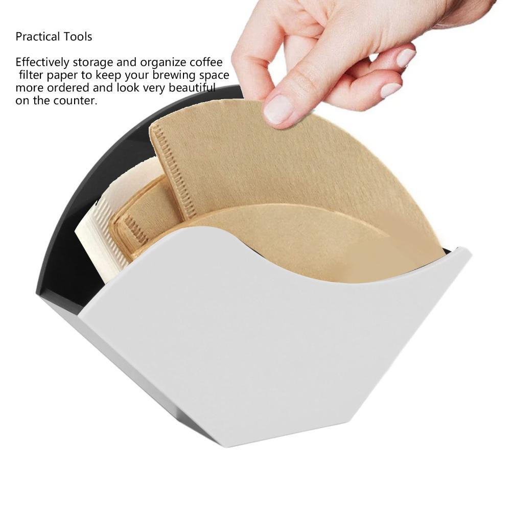 Hangable Coffee Filter Holder Acrylic Material Coffee Filter Paper Container Stand For Kitchen