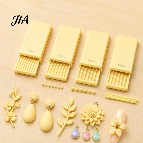 Earring Making Kit 4Pcs/Set Clay Gel Ball Makers, Polymer Rollers, 2mm 3mm 4mm 5mm Flower Petal Mold Sphere Shaper Nail Art Bead Rollers for