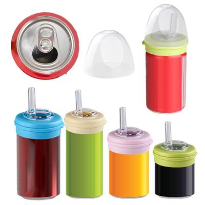 Wiederverwendbarer Deckel für Getränkedosen mit Strohhalm, BPA-freie Silikonhülle für Standarddosen, auslaufsichere Deckel für Getränkedosen für Cola und Bier