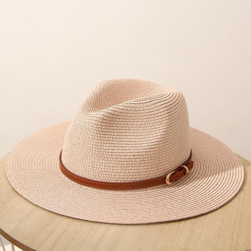 JYL TS DIY Panama Straw Hat White Belt Decor Sun Protection Woven Straw