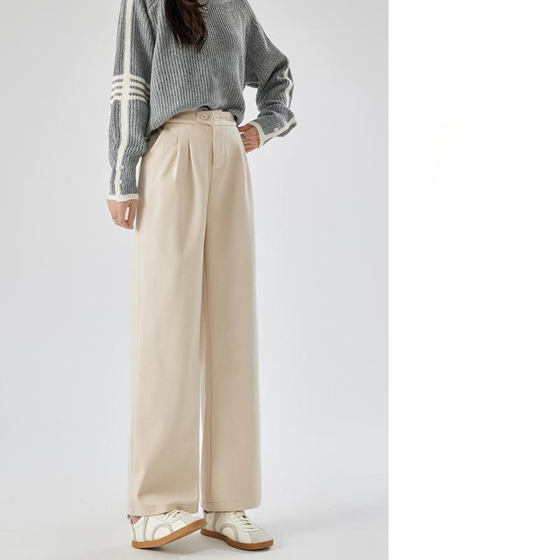 Suit Pants Women's Spring and Autumn New High Waist Drape Wide Leg Pants Loose and Thin Narrow Version Trousers