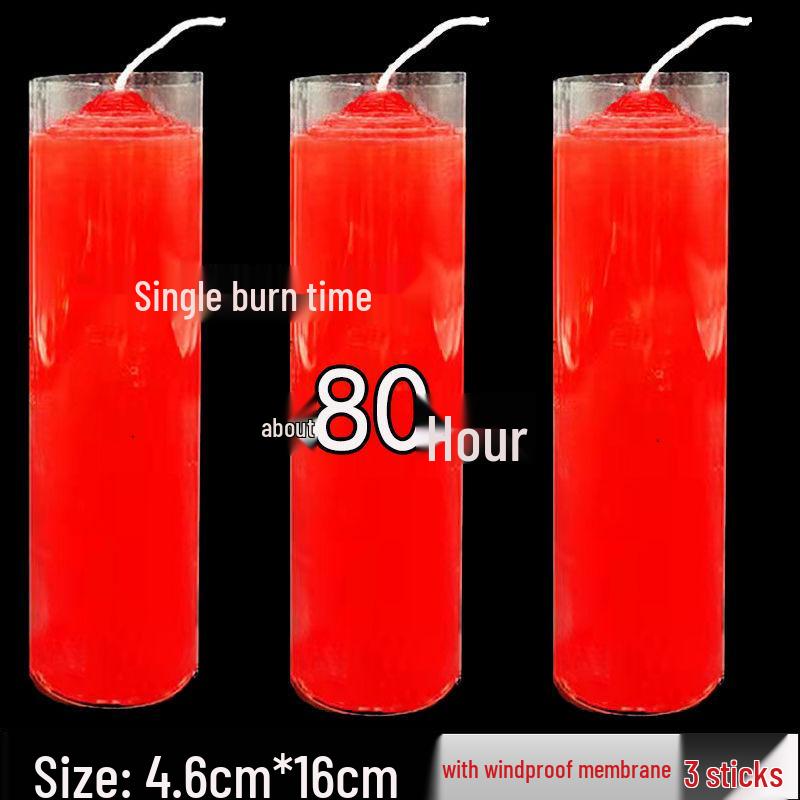 Red & White Long-Burning Smokeless Odorless Household Candles for Emergencies, Romance, Weddings, and Decor