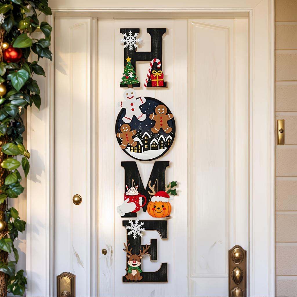 1set Christmas European and American Style Home Sign Set - Wooden Wall Decor with Festive Atmosphere - for Holiday Decoration