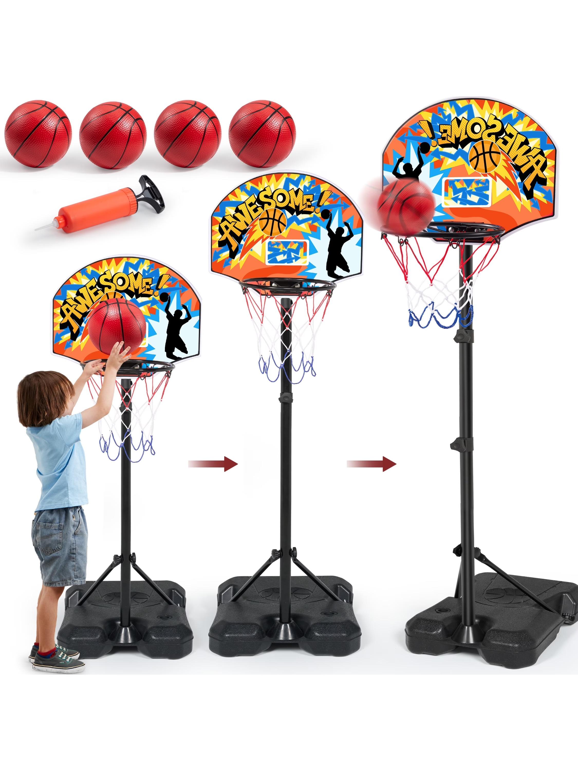 

JOYFY 2.8-6.2 ft Adjustable Kids Basketball Hoop with 4 Balls Toddler Indoor Outdoor Basket Ball Game Set for Boys Girls