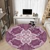 1pc Floral Ornament Carpet, Round Non Slip Durable Large Size Office Carpet, Suitable for Office