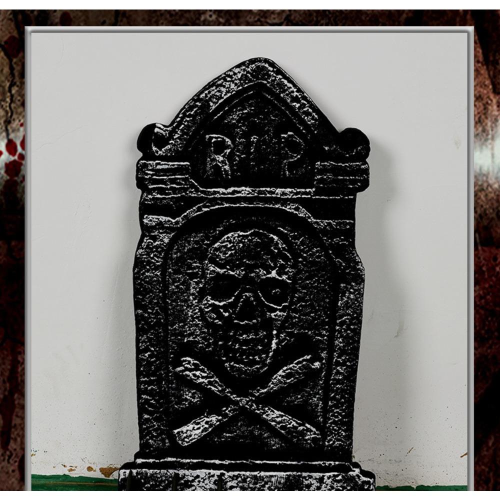 Three-dimensional Foam Tombstone Halloween Props Bar Haunted House Secret Room Horror Decoration Pieces 4 A Set