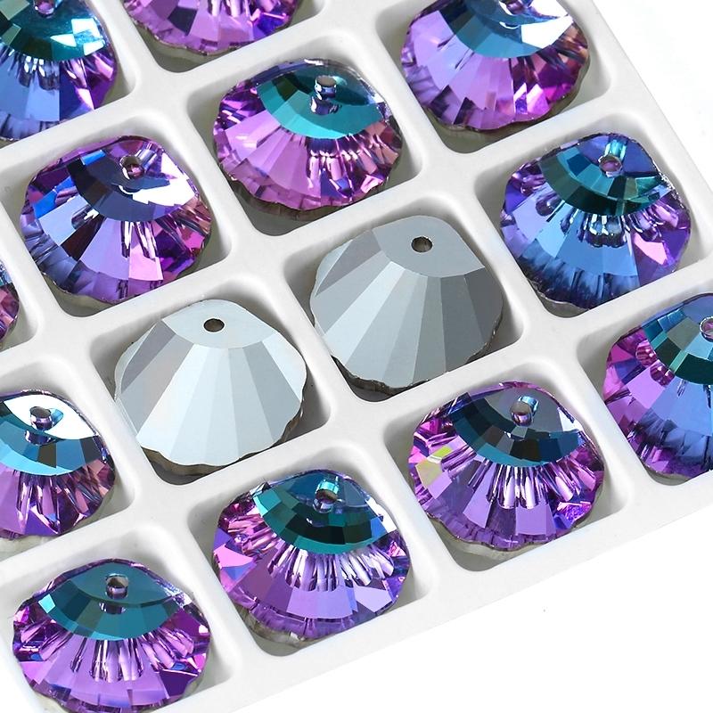 12Pcs Austria Crystal Pendant Loose Rhinestone Beads Charms Glass Jewelry Gems Stones for DIY Necklace Jewelry Making 11Styles