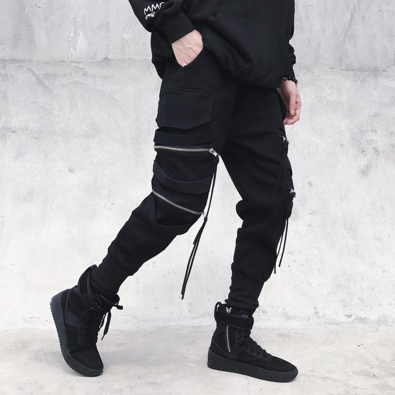 Men's Korean Style Cargo Overalls - Trendy Cuffed Streetwear Hip Hop Pants
