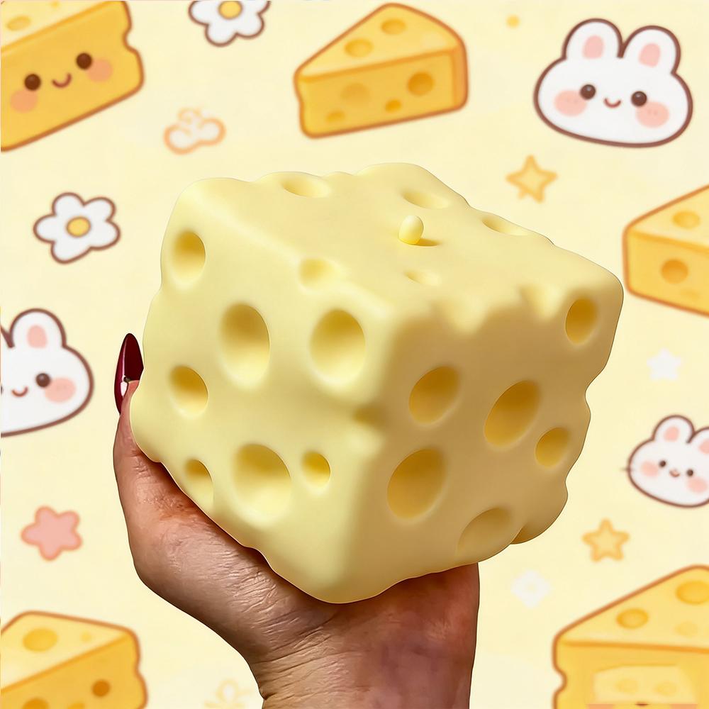 *-*Jumbo Käsewürfel Stressball Große Käseformbarer Knetball Nicht hüpfendes Fidget Spielzeug Asmr Sensorisches Anti-Stress Festival Geschenk