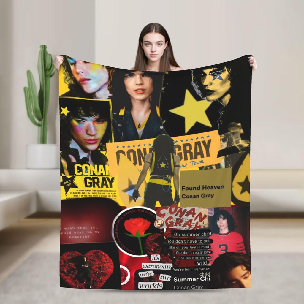 Conan Gray Wishbone Decke Amerikanischer Sänger Reisebüro Flanell Überwurfdecke Für Schlafzimmer Warme Tagesdecke Geburtstagsgeschenk