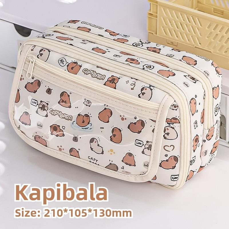 High Quality Kapibara Cartoon Pencil Case with Flip Top for Easy Access and Large Capacity for Stationery Storage