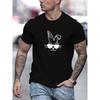 Men'S Summer Casual Short-Sleeve T-Shirt with Rabbit Pattern New Style, Round Neck, Relaxed Fit, Oversized, Cool, Casual, and Fashionable