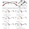 High Quality Metal Anti Blue Light Reading Glasses Men Half Frame Square Prescription Eyeglasses Fashion Presbyopic