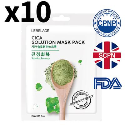 Cica Solution Mask Pack (10 Sheets) – Calming & Hydrating Face Masks