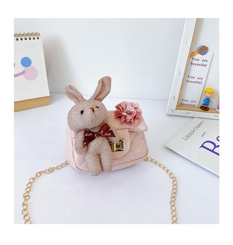 

Chain Little Lingge Rabbit Crossbody Bag Girl Casual Bag For Activities Outdoor розовый