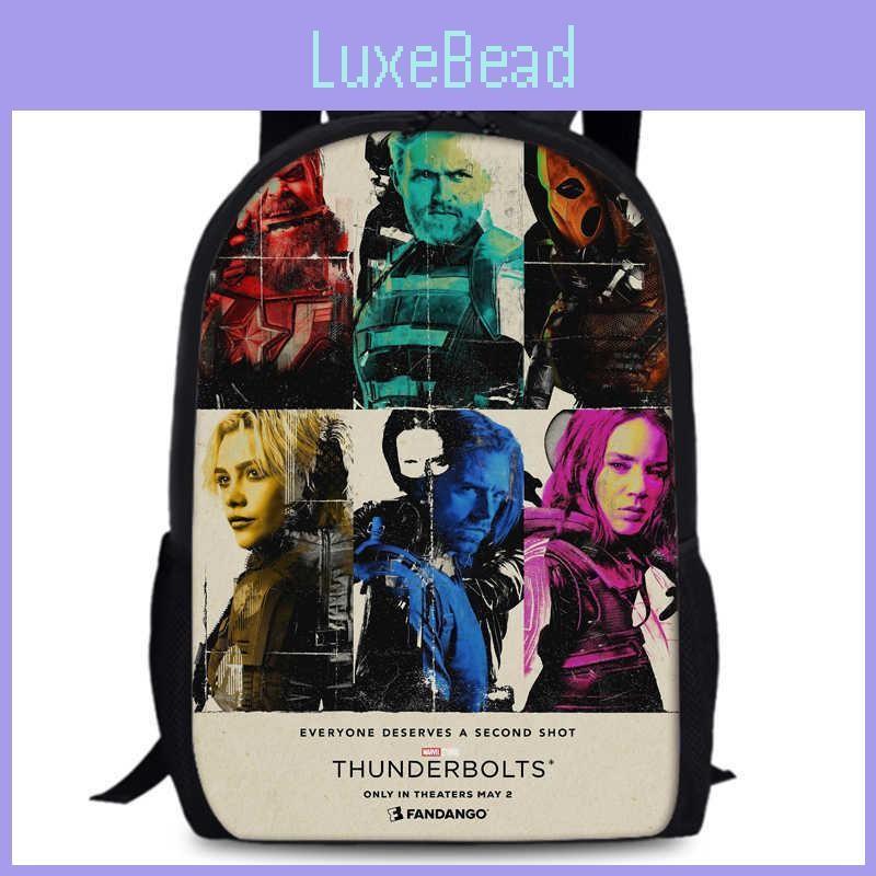 Thunderbolts Kids Durable Backpack 15in Large Capacity Oxford Schoolbag Anime