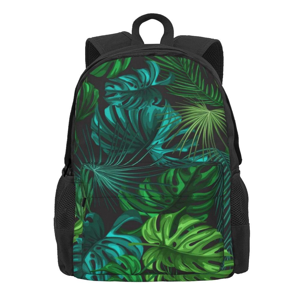 Tropical Palm Leaf Backpack Jungle Print Outdoor Backpacks Youth Fun School Bags High Quality Big Rucksack