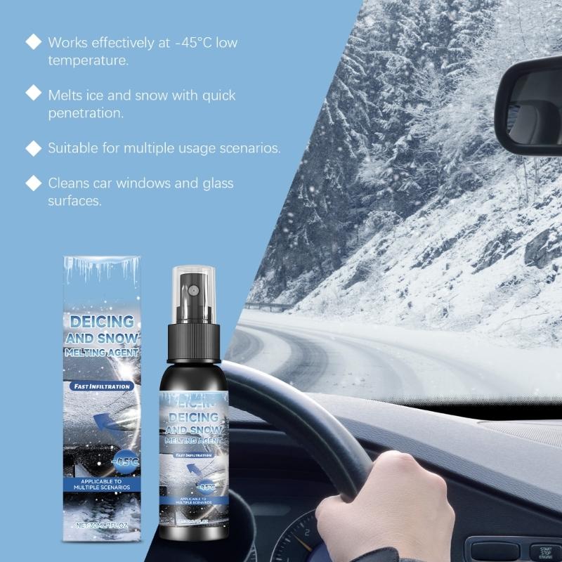 30ml Rapid Action Car Windshield Deicer Effective Ice Dissolving Formula Winter Auto Care Sprays for Vehicle Type