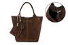 Dark Brown Women's Handbag, Large Leather Shopper Bag, A4 Bag for School T49