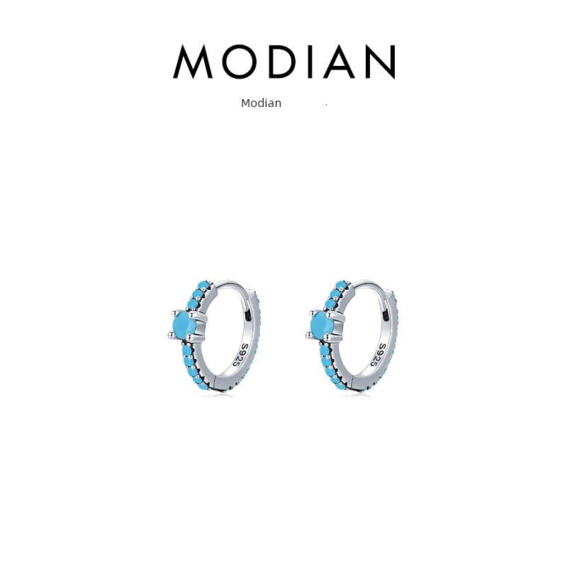 

INS 925 Sterling Silver Earrings for Women Summer Turquoise Silver