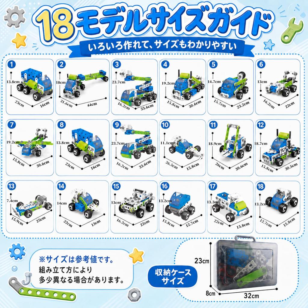 AOMACO 175pcs Educational Toy Building Set: Construction Vehicles, Transformable Vehicles, 18-in-1 Soft Blocks, Flexible, STEM Educational Toy, Fine