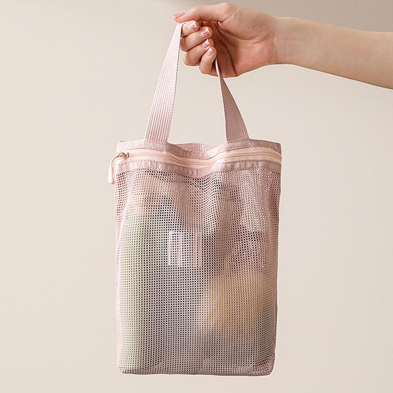 Mesh Makeup Toiletry Storage Bags Handbags Portable Travel Washing Body Shower Tools Organizer Hanging Cosmetic Organizer Pouch