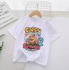 Capybara Numbers Round Neck Clothes Children Birthday T-Shirts Cartoon Tops Summer Girl T Shirt Animal White Shirts Kid Clothing