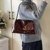 Solid color simple large-capacity foreign gas bag women's 2025 new trendy underarm commuter chain single shoulder tote bag