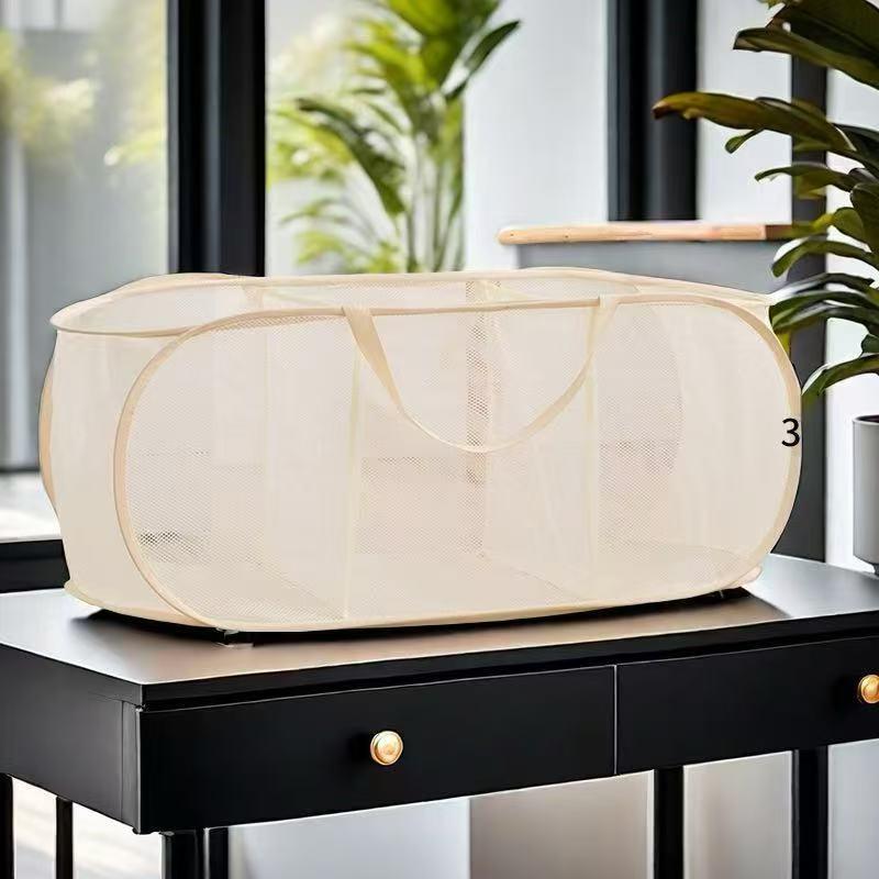 Foldable Mesh Laundry Basket, Large Capacity for Dirty Clothes and Bathroom Storage