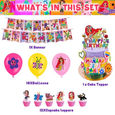 32pcs Manana Sera Bonito Party Decorations Including Banner Cake Topper Balloon