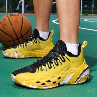 Youth Cushioning Rebound Non-slip Low-top Actual Combat Basketball Shoes Men's and Women's Retro Thick-soled Breathable Wear-resistant Sports Runnin
