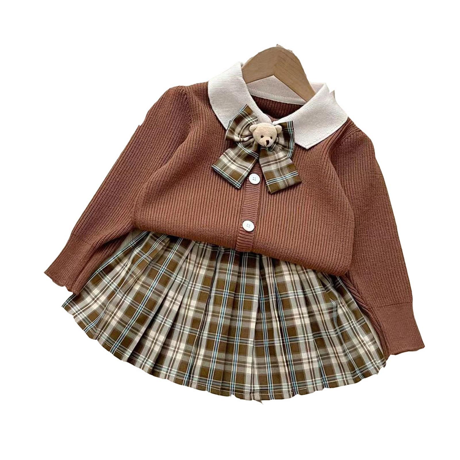 

Девочки, Девочки-малышки, Платья принцесс, Детская одежда из двух частей JK Set 120 коричневый