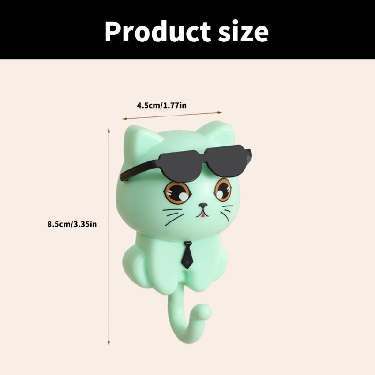 2 Stück Dekorative Robuste ABS Katzenkopfhaken für Elegante Wandmontierte Aufbewahrungslösung Mode Wohnaccessoire Täglicher Gebrauch