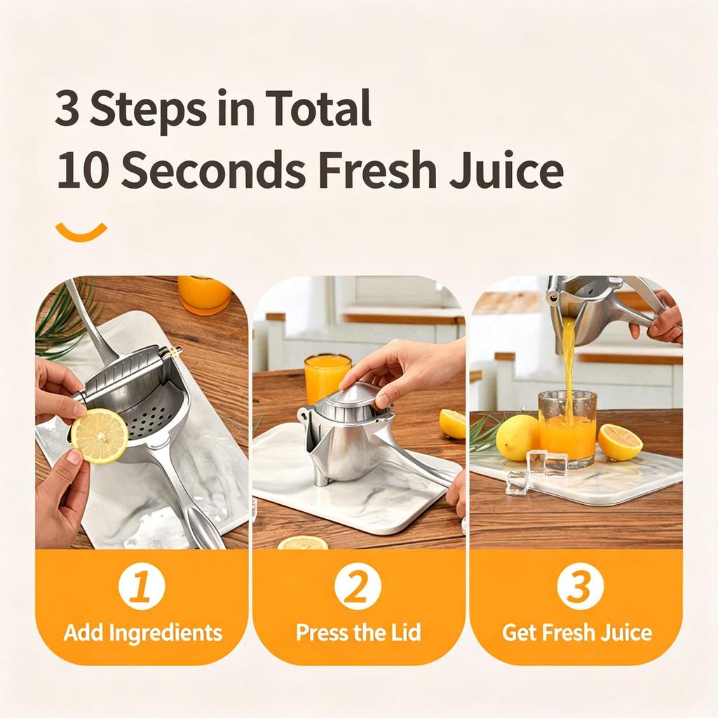 Manual Hand Fruit Juicer Press Aluminum Alloy Hand Squeezer Handheld Citrus Juice Extractor for Orange Lemon Pomegranate for Squeezer Home Kitchen Use