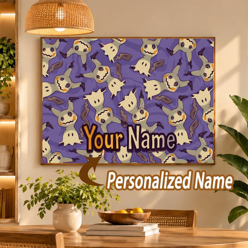 Mimikyu Custom Name Diamond Painting Personalized 5D Full Drill DIY Diamond Art Home Decor